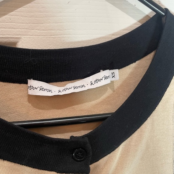 & Other Stories Black and Tan cardigan - Picture 2 of 5